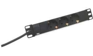 DIGITUS 10 Steckdosenleiste, 3-fac h, ohne Schalter, schwarz (11003880