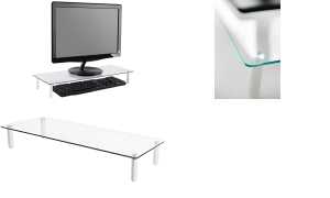 DIGITUS Monitorständer, Glas, weiß (11004127)