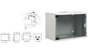 DIGITUS 19 Wandverteiler SoHo, unm ontiert, 9 HE, lichtgrau (11005537)