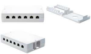 DIGITUS Aufputzbox für Keystone Mod ule, 6 x RJ45, reinweiß (11005864)