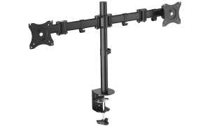 DIGITUS LCD-/LED-Monitorarm Dual, s chwarz, mit Klemmfuß (11006454)