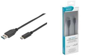 DIGITUS USB 3.0 Kabel, USB-C - USB- A Stecker, 1,0 m (11006600)