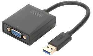 DIGITUS USB 3.0 - VGA Grafikadapter , USB auf VGA, schwarz (11006771)