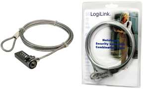 LogiLink Notebookschloss mit Zahlen schloss, 4-stellig (11110458)