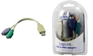 LogiLink USB 1.1 - 2 x PS/2 Adapter kabel, Länge: 0,20 m (11110559)