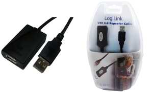 LogiLink USB 2.0 Aktives Verlängeru ngskabel, 5,0 m (11111011)
