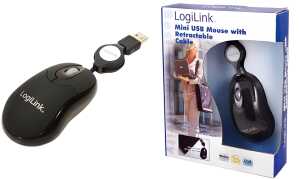 LogiLink Optische Mini Notebook Mau s mit Kabeleinzug (11111652)
