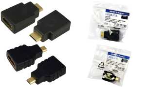 LogiLink Adapter, HDMI Kupplung - M icro HDMI Stecker, 19 Pol
