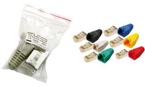 LogiLink RJ45 Stecker, Kat.5e, mit Knickschutztülle, grau (11112236)