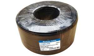 LogiLink Telefonkabel, 100 m, 4-adr ig, flach, schwarz (11112271)