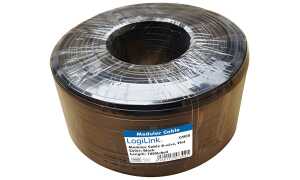 LogiLink Telefonkabel, 100 m, 6-adr ig, flach, schwarz (11112272)