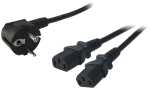 LogiLink Y-Stromkabel, 1x Schutzkon takt - 2x...