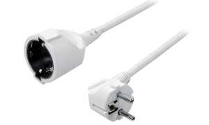 LogiLink Schutzkontakt-Stromverläng erungskabel, 3,0 m, weiß
