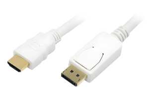 LogiLink DisplayPort - HDMI Anschlu sskabel, 2,0 m, weiß (11112590)
