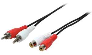 LogiLink Audiokabel, 2x Cinchstecker - 2x Cinchkupplung, 5 m (11112695