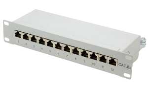 LogiLink 10 Patch Panel Kat. 6A, 1 2-Ports, lichtgrau, 1HE (11114872)