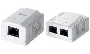 LogiLink Aufputzdose Kat.6, 2 x RJ4 5, reinweiß (RAL9010) (11114884)