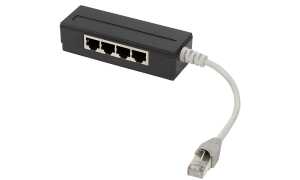 LogiLink RJ45-Splitter, 4-fach, Far be: schwarz, geschirmt (11114898)