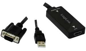 LogiLink VGA auf HDMI Konverter, 0, 2 m, schwarz (11114906)
