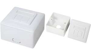 LogiLink Aufputz- und Unterputzdose Kat. 6, 2 x RJ45 (11115113)