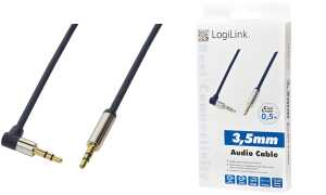 LogiLink Audiokabel, 2 x 3,5 mm Kli nke, 1,0 m, gewinkelt (11115469)