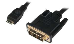 LogiLink Mini HDMI Kabel, Mini HDMI - DVI-D, 1,0 m, schwarz (11115756)