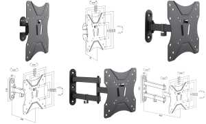 LogiLink TV-Wandhalterung Full Motion, für 58,42 - 106,68 cm (11115840