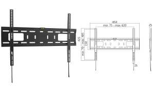 LogiLink TV-Wandhalterung, flach, f ür 96,98 - 177,8 cm (11115849)