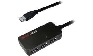 LogiLink USB 3.0 Aktives Verlängerungskabel mit USB-Hub, 10m (11115931