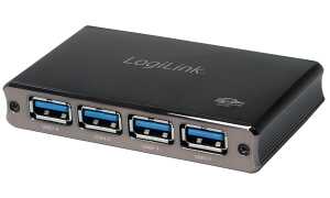 LogiLink USB 3.0 Hub mit Netzteil, 4 Port, Aluminiumgehäuse (11116098)