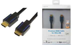LogiLink Premium HDMI Kabel für Ult ra HD, 1,8 m, schwarz (11116156)