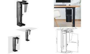 LogiLink CPU-Halter, aus Metall, dreh- & ausziehbar, schwarz (11116302