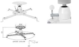 LogiLink Beamer-Deckenhalterung, Ar mlänge 135 mm, weiß (11116308)
