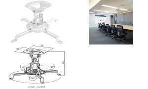 LogiLink Beamer-Deckenhalterung, Ar mlänge: 150 mm, weiß (11116309)