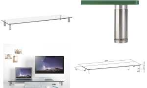 LogiLink Monitorständer, extra brei t, Stahl/Glas, silber (11116310)