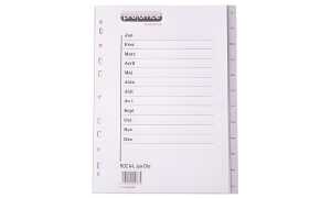 proOFFICE Kunststoff-Register, Mona te, A4, Jan.-Déc. (FR) (11174836)