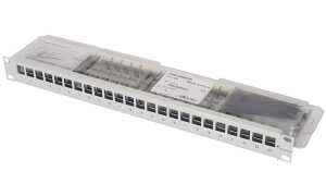 Telegärtner 19 Modulträger mit 24 x AMJ-Modulen Kat.6A tief (11191528