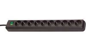 brennenstuhl Steckdosenleiste Eco- Line, 10-fach, schwarz (11278015)