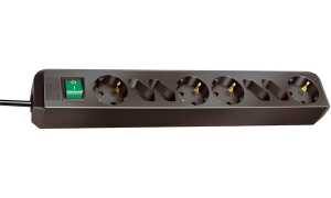 brennenstuhl Steckdosenleiste Eco- Line, 8-fach, schwarz (11278018)