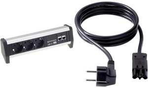 BACHMANN Steckdosenleiste DESK 1, 4-fach, 2 x Kat. 5e (11290031)