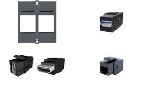 BACHMANN Modul für 2 Keystone Daten anschlüsse, schwarz (11296062)