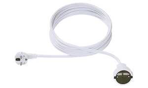 BACHMANN Schutzkontakt Stromverläng erungskabel, 2,0 m, weiß