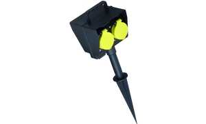 BACHMANN Gartensteckdose mit Erdspi eß, 2-fach, schwarz (11297136)