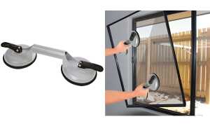 IWH Saugheber Aluminium, mit 2 Köpf en, Tragkraft: 80/100 kg