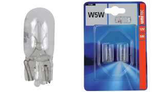 uniTEC KFZ-Glassockellampe, 12 Volt , 5 Watt, Inhalt: 2 Stück
