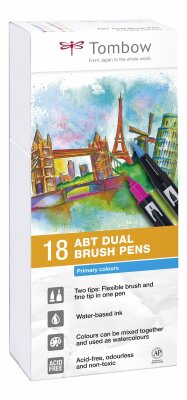 Tombow Doppelfasermaler DUAL BRUSH PEN ABT, Primärfarben (1230096)