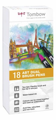 Tombow Doppelfasermaler DUAL BRUSH PEN ABT, Pastellfarben (1230099)