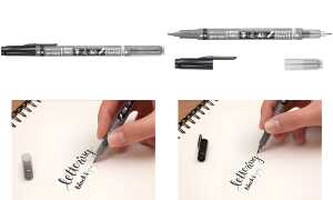 Tombow Kalligraphie-Stift Fudenosuk e Twin, schwarz/grau (1230381)