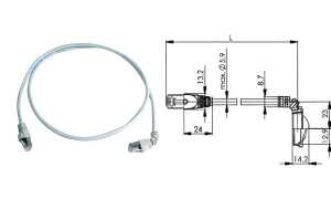 Telegärtner Patchkabel, Kat.6A (tie f), S/FTP, 0,5 m, grau (18800140)