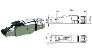 Telegärtner RJ45-Steckverbinder MFP 8 IE Kat.6A (tief) T568B 18800195